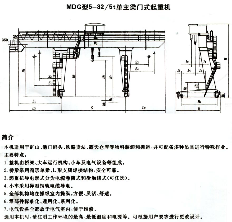 MDG single main beam gantry crane