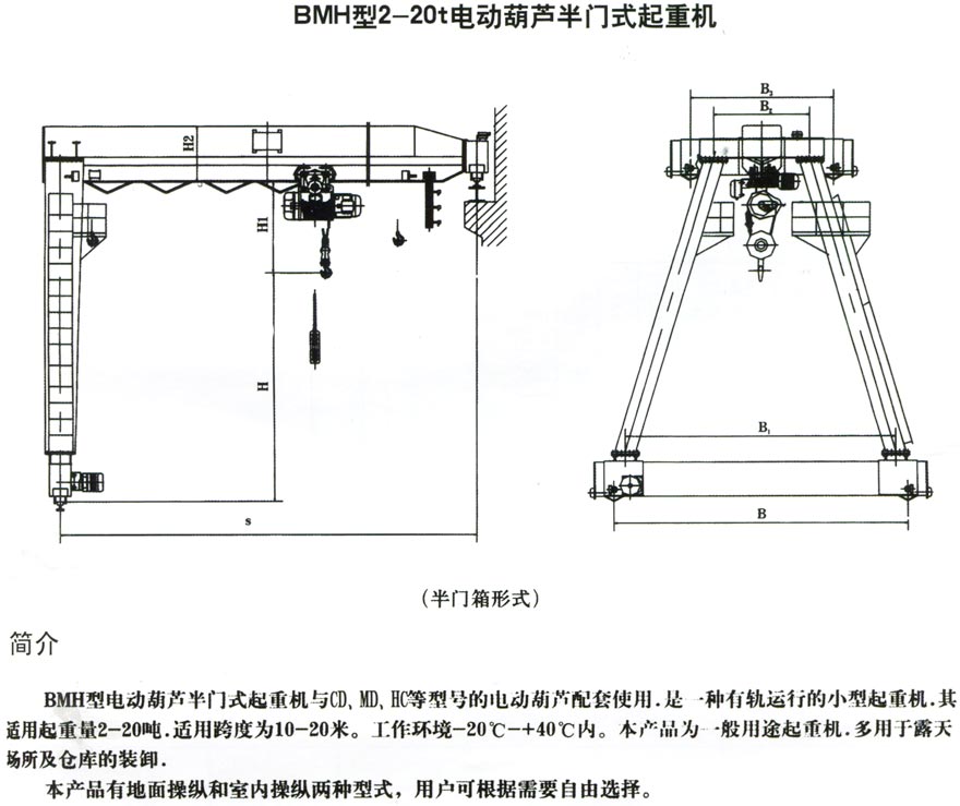 半门式起重机